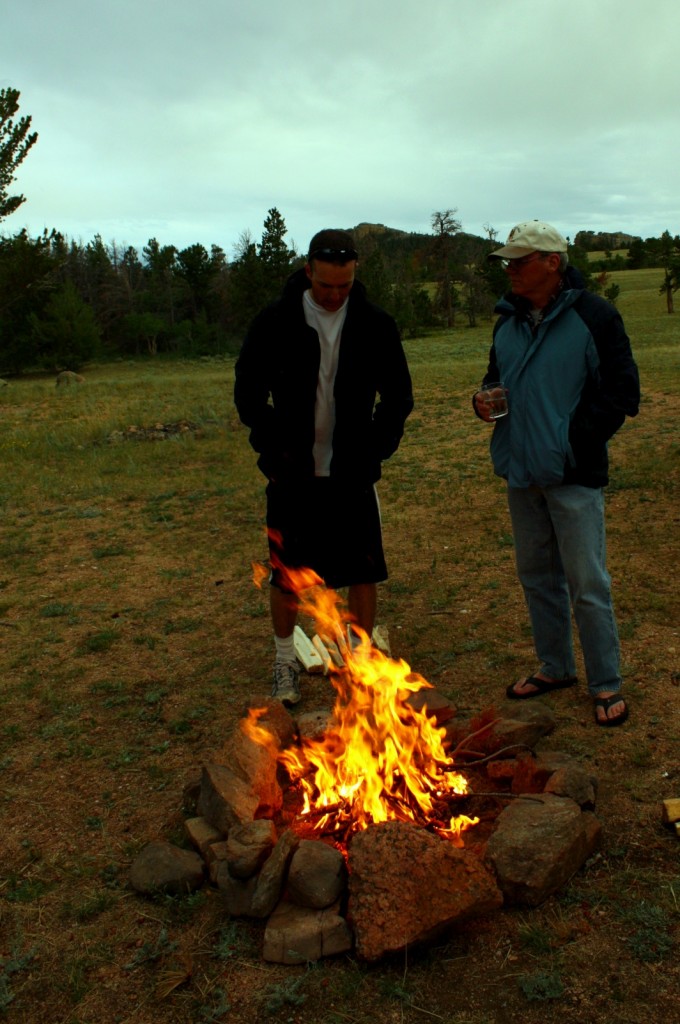 After hours of work, Father and Son create fire...