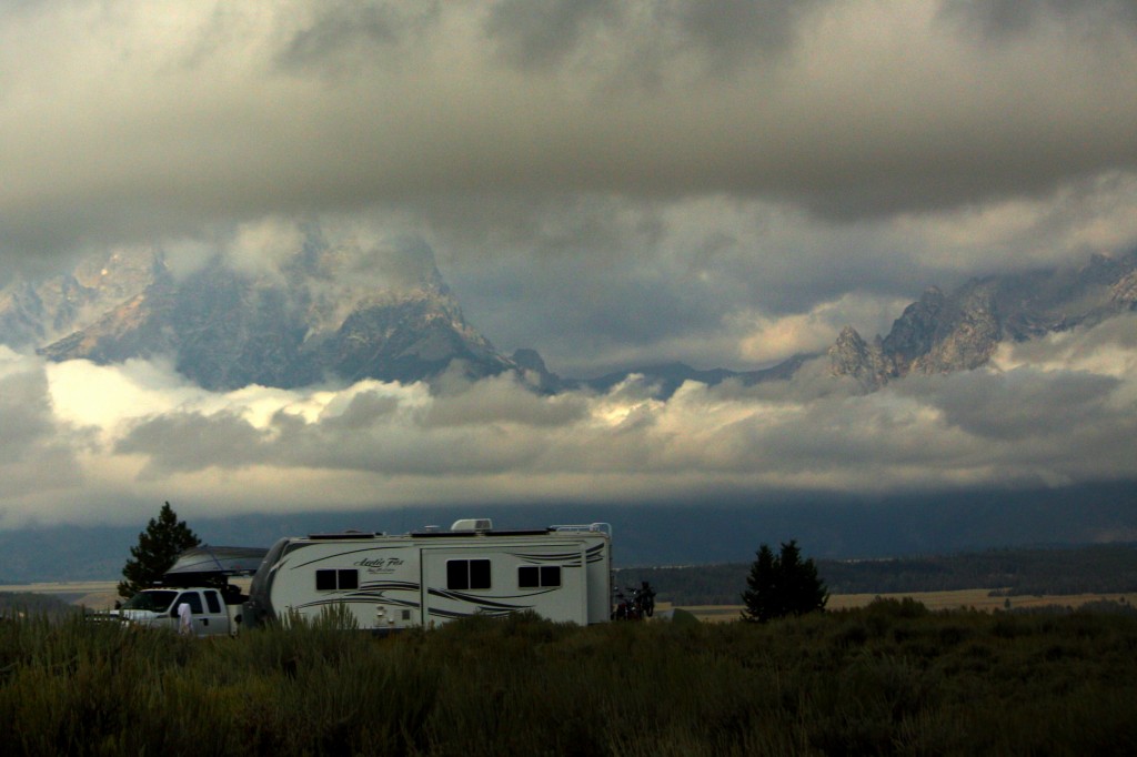 A storm builds on one of my final mornings