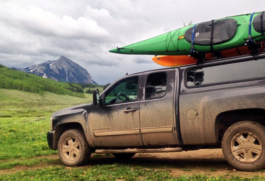 The truck shows it's adventure-scars well